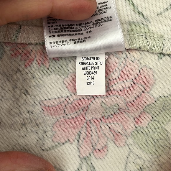 Old Navy Women's Sz 6 Strapless Floral A-Line Stretch Dress Pink White Red Green - Picture 5 of 8